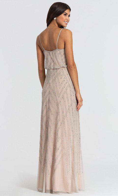 Silver and Nude Bridesmaid Dress AP-AP1E200215-SN