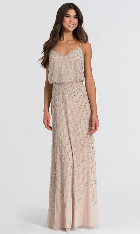 Silver and Nude Bridesmaid Dress AP-AP1E200215-SN