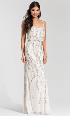 Long Ivory Sequin Bridesmaid Dress AP-AP1E201262