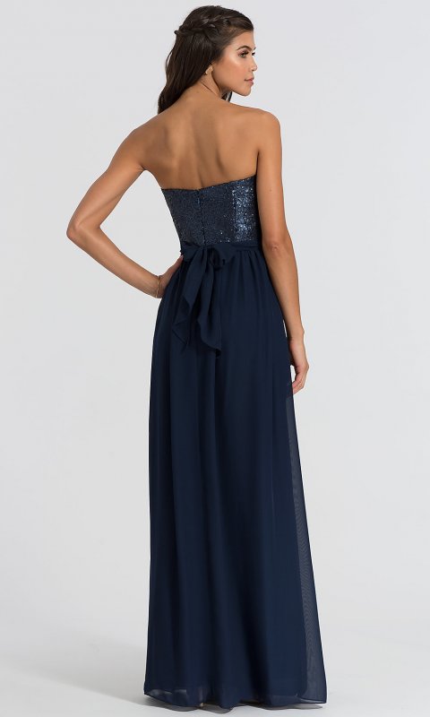 Long Strapless Bridesmaid Dress by BJ-BM-1630