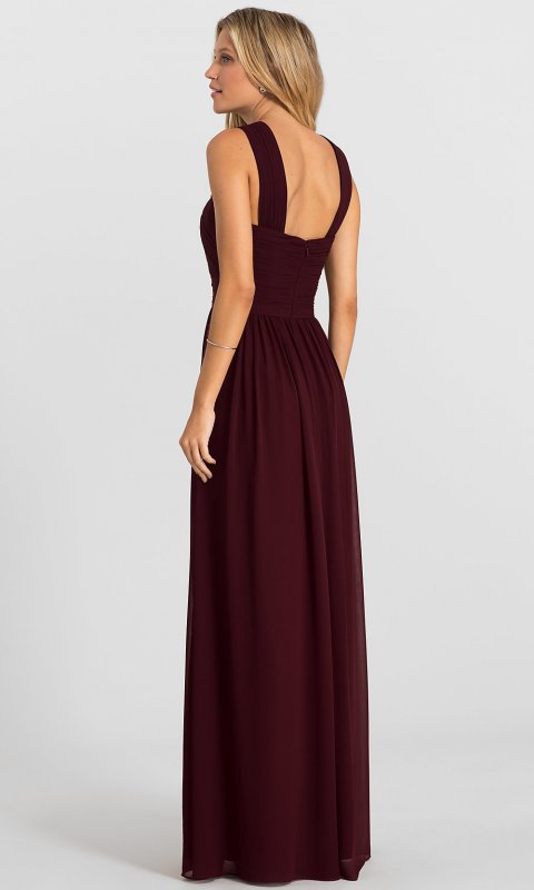 Pleated-Bodice Long Bridesmaid Dress BLF-1276