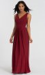 Long Chiffon V-Neck Social Bridesmaids Dress DG-S-8157