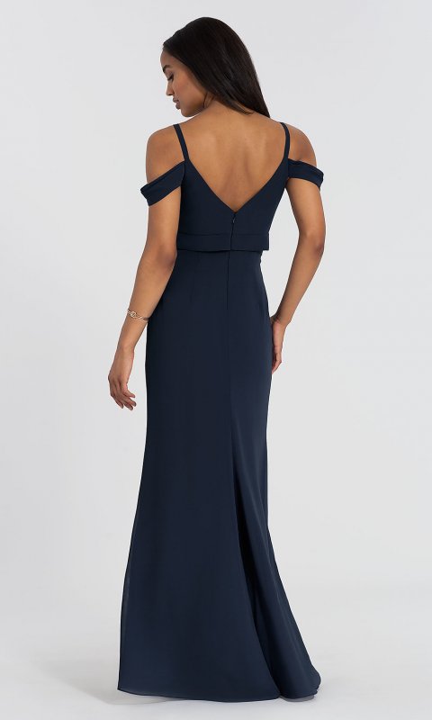 Social Bridesmaids Cold-Shoulder Long Formal Dress DG-S-8183