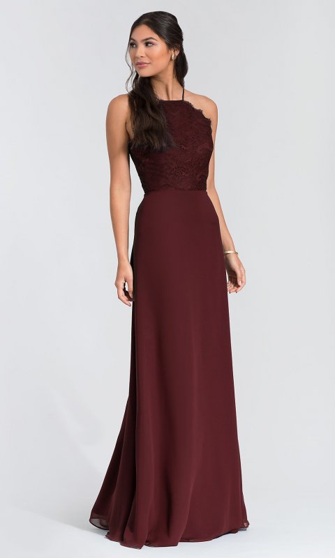 Lace-Bodice Long Bridesmaid Dress HYP-5715