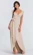 Dorian Long Chiffon V-Neck Wrap Bridesmaid Dress JAUG-C-Dorian-Long