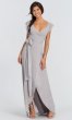 Dorian Long Chiffon V-Neck Wrap Bridesmaid Dress JAUG-C-Dorian-Long