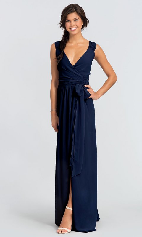 Wrap-Style Chiffon Newbury Long Bridesmaid Dress JAUG-C-Newbury-Long