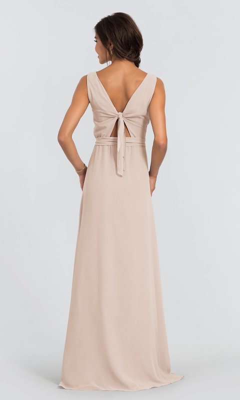 Removable-Sash Chiffon Tina Long Bridesmaid Dress JAUG-C-Tina-Long