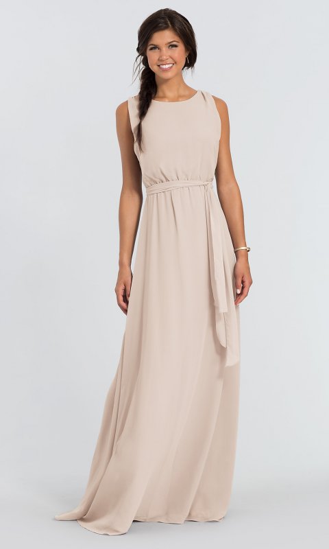 Removable-Sash Chiffon Tina Long Bridesmaid Dress JAUG-C-Tina-Long