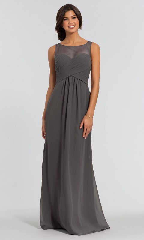 Long Illusion-Neckline Bridesmaid Dress KL-200002-v