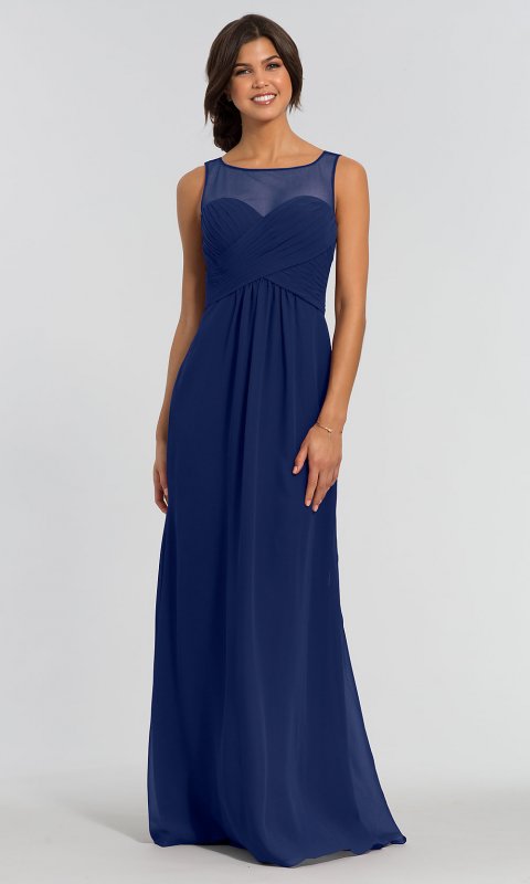 Long Illusion-Neckline Bridesmaid Dress KL-200002-v