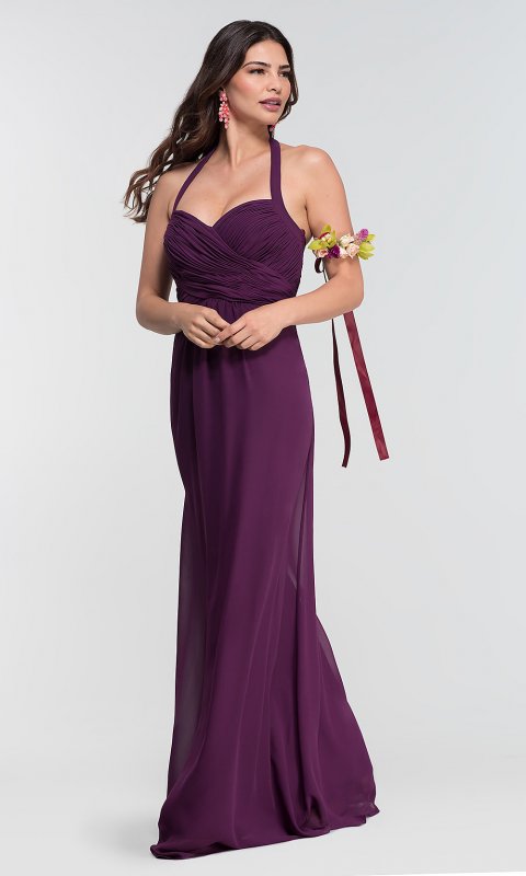 Grape Purple Chiffon Bridesmaid Dress KL-200004-v