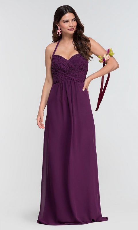 Grape Purple Chiffon Bridesmaid Dress KL-200004-v