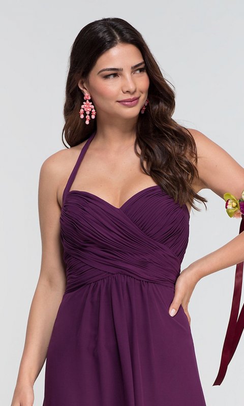 Grape Purple Chiffon Bridesmaid Dress KL-200004-v