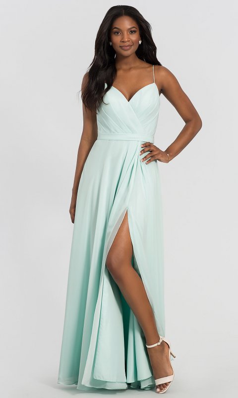 Morning Mist Long Chiffon Bridesmaid Dress KL-200005-v