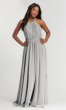 Halter Pleated-Bodice Long Bridesmaid Dress KL-200006