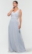 V-Neck Long Tulle Bridesmaid Dress KL-200008