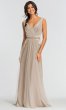 V-Neck Long Tulle Bridesmaid Dress KL-200008