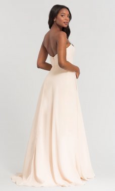 Long Chiffon Bridesmaid Dress with Straps KL-200009-v