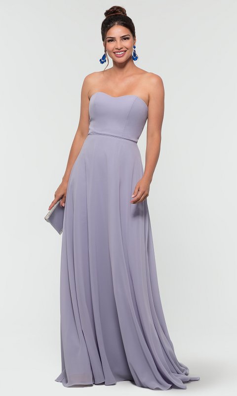 Removable-Straps Chiffon Bridesmaid Dress KL-200009