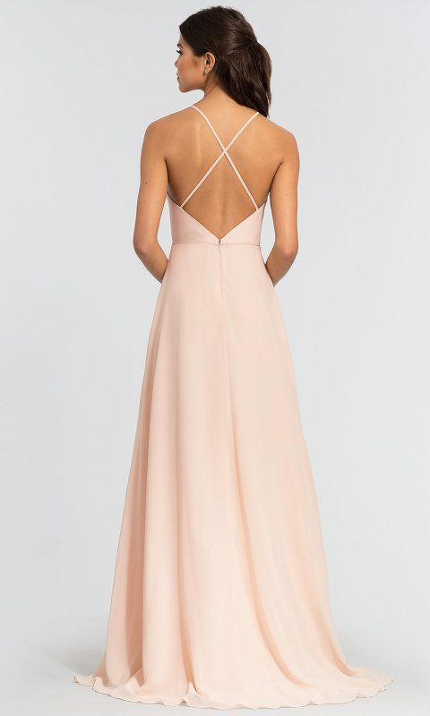 Open-Back Chiffon Long Bridesmaid Dress KL-200010