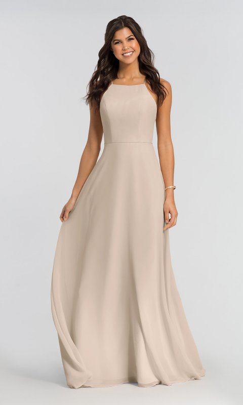 Open-Back Chiffon Long Bridesmaid Dress KL-200010