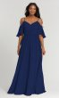 Long Chiffon Cold-Shoulder Bridesmaid Dress KL-200011-v