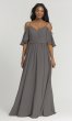 Long Chiffon Cold-Shoulder Bridesmaid Dress KL-200011-v