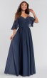 Long Cold-Shoulder Bridesmaid Dress KL-200011