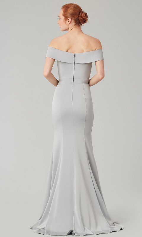 Off-the-Shoulder Long Satin Bridesmaid Dress KL-200016-v