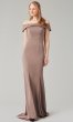 Off-the-Shoulder Long Satin Bridesmaid Dress KL-200016-v