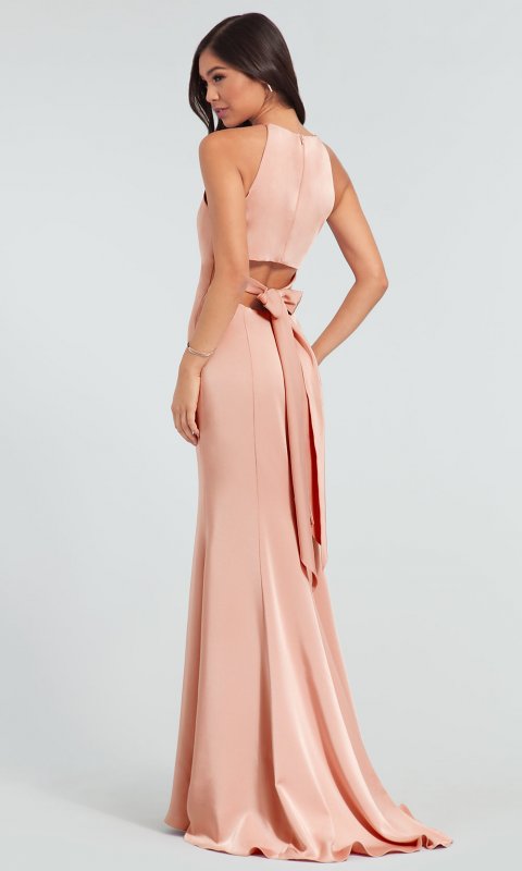 Long Bridesmaid Dress with Tied Back KL-200019