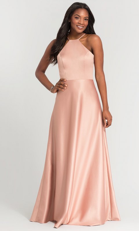 Long A-Line High-Neck Bridesmaid Dress by KL-200032