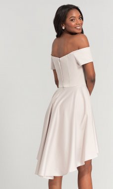 Off-the-Shoulder High-Low Bridesmaid Dress KL-200048