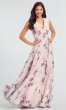 Faux-Wrap Floral-Print Bridesmaid Dress KL-200053