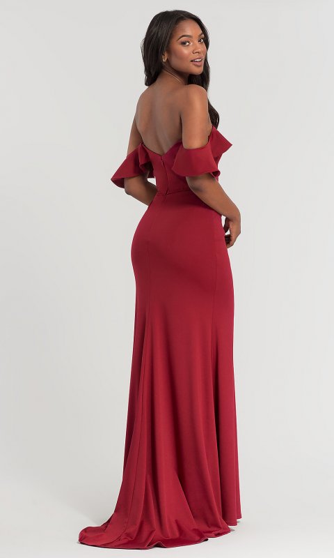 Sleeved Off-the-Shoulder Bridesmaid Dress KL-200060