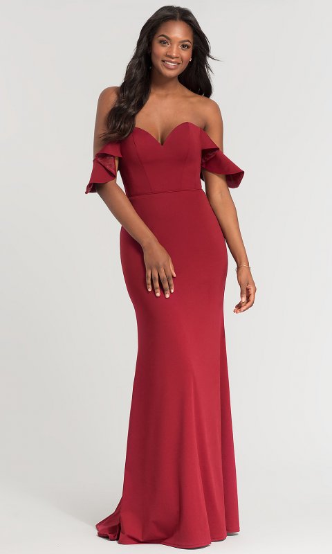 Sleeved Off-the-Shoulder Bridesmaid Dress KL-200060