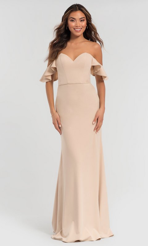 Sleeved Off-the-Shoulder Bridesmaid Dress KL-200060