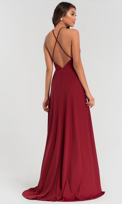 Long Bridesmaid Dress with Strappy Open Back KL-200062