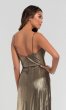 Metallic-Jersey Long Bridesmaid Dress KL-200063