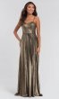 Metallic-Jersey Long Bridesmaid Dress KL-200063