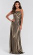 Open-Back Long Metallic Bridesmaid Dresses KL-200066