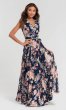 Floral-Print V-Neck Long Bridesmaid Dress KL-200084