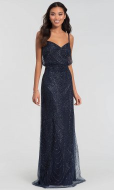 Long Glitter Blouson Bridesmaid Dress KL-200088