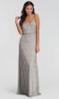 V-Neck Long Beaded Bridesmaid Dress KL-200093