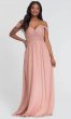 Cold-Shoulder Glitter-Knit Long Bridesmaid Dress KL-200098