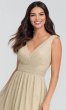 V-Neck Glitter-Knit Bridesmaid Dress KL-200099