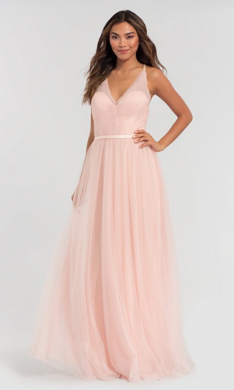 A-Line Tulle Long Bridesmaid Dress by KL-200104