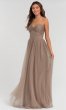 Pleated-Bodice Long Bridesmaid Dress KL-200107