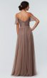 Cold-Shoulder Long Tulle Bridesmaid Dress KL-200121